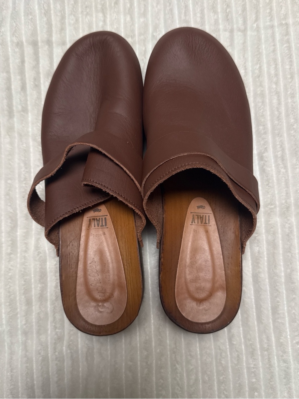 Seychelles Brown Leather Clog Mules